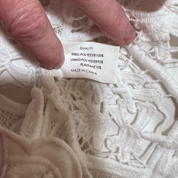 SHILLA White open lace peplum top size S. - Picture 10 of 14